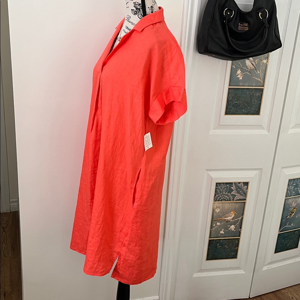 💗Coral Short Sleeve Dress - Picture 6 of 14
